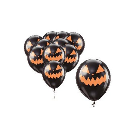 -BOLSA 10 GLOBOS NEGROS CALABAZA