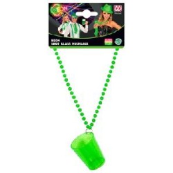 -COLLAR CON VASO SAN PATRICIO FLUORESCENTE
