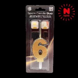 -SET BENGALA Y VELA ORO Nº 6