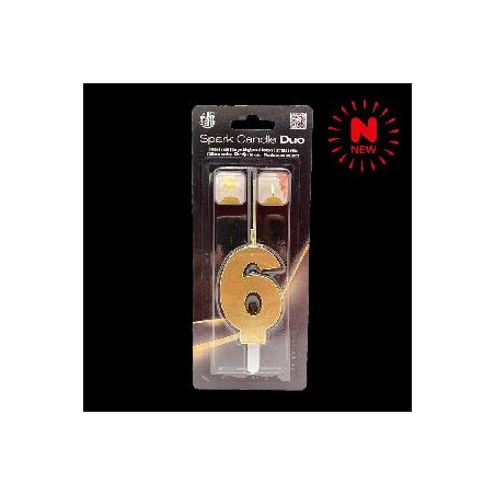 -SET BENGALA Y VELA ORO Nº 6