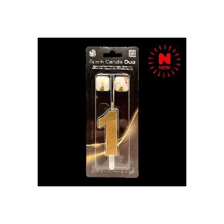 -SET BENGALA Y VELA ORO Nº 1