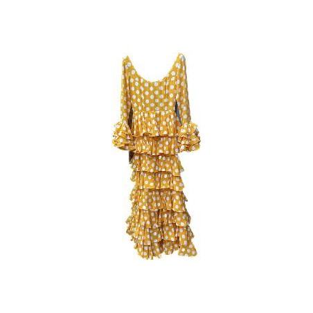 -VESTIDO LOLA MOSTAZA LUNAR EURO BLANCO 36