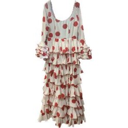 -VESTIDO LOLA BLANCO LUNAR GALLETA ROJO 38
