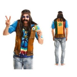 -DISFRAZ HIPPIE CAMISETA HOMBRE M