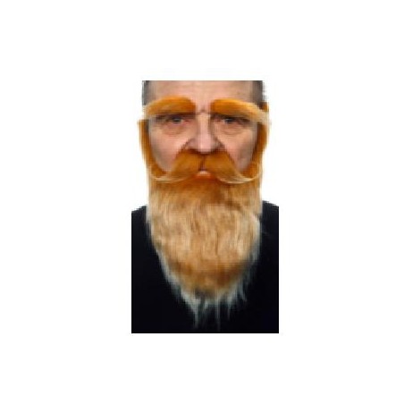 -BARBA BIGOTE Y CEJAS RUBIA