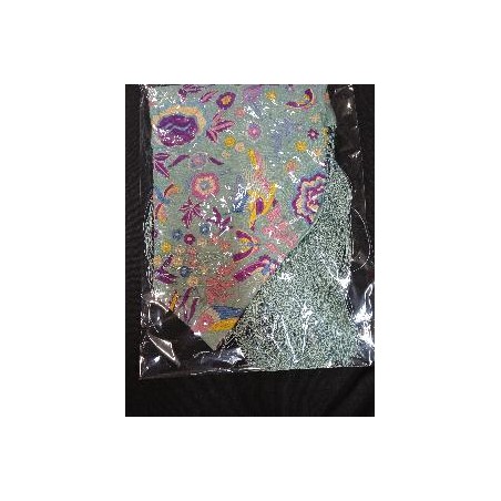 MANTON BORDADO AFRICA AGUA MARINA