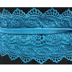 FAJIN ECOPIEL CON ENCAJE COLOR AZUL PLOMO