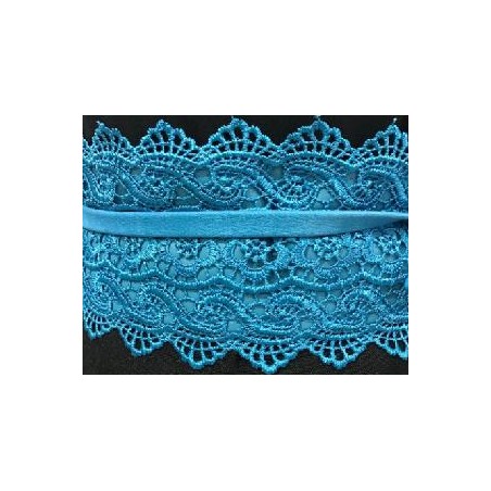 FAJIN ECOPIEL CON ENCAJE COLOR AZUL PLOMO