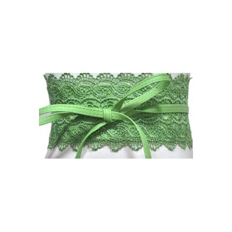 FAJIN ECOPIEL CON ENCAJE COLOR VERDE ANDALUCIA