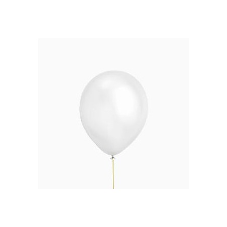 -SET 10 GLOBOS LATEX BLANCOS METALIZADO