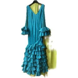 -VESTIDO JAZMIN PLUMETI COLOR PETROLEO 40