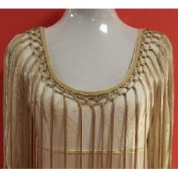 FLECO DE ESCOTE LARGO CAMEL