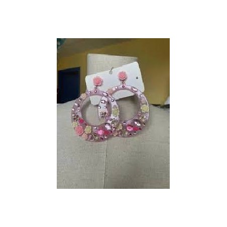 PENDIENTES DE ARO JOYA PIEDRAS IRISADO