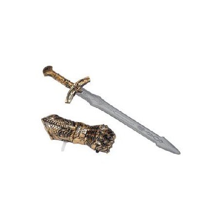 -CONJUNTO ESPADA Y GUANTE MEDIEVAL