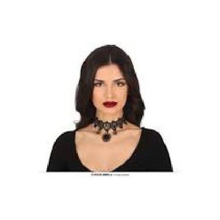 GARGANTILLA PIEDRA NEGRA CON ARAÑAS