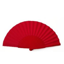 ABANICO DE MADERA ROJO