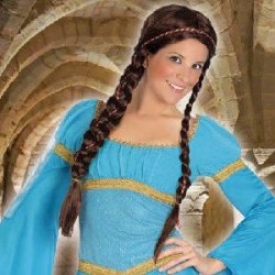 -PELUCA CASTAÑA CON DOS TRENZAS