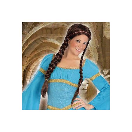 -PELUCA CASTAÑA CON DOS TRENZAS