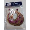 PENDIENTES DE ARO JOYA PIEDRAS FUCSIA