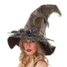 -SOMBRERO DE BRUJA DORADO CON NEGRO