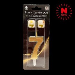 -SET BENGALA Y VELA ORO Nº 7