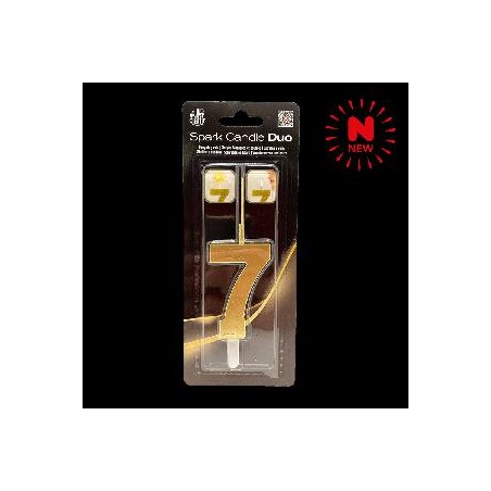 -SET BENGALA Y VELA ORO Nº 7