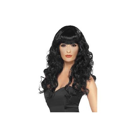 -PELUCA LARGA RIZADA NEGRA
