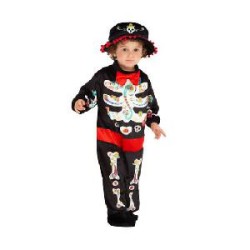 -DISFRAZ CATRINA ESQUELETO UNISEX 1-2 AÑOS