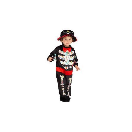 -DISFRAZ CATRINA ESQUELETO UNISEX 1-2 AÑOS