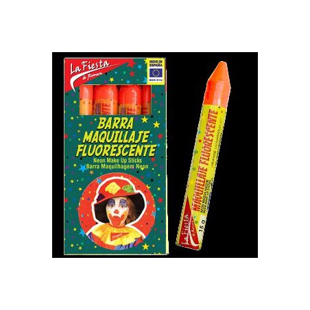 -BARRA MAQUILLAJE NARANJA FLUORESCENTE