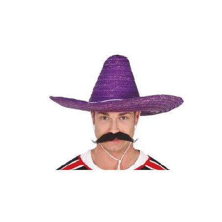 SOMBRERO MEXICANO PAJA 50CM. LILA