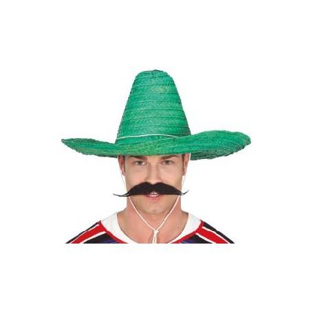 SOMBRERO MEXICANO PAJA 50CM. VERDE
