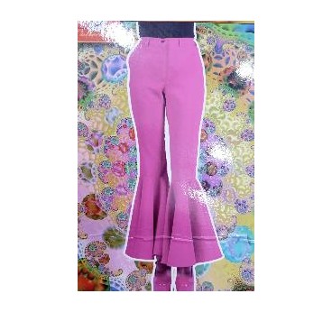 -PANTALON AÑOS 70 ACAMPANADO ROSADO XXS