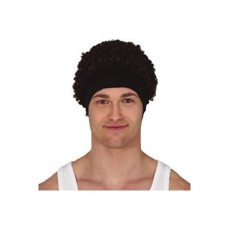 -PELUCA CASTAÑA RIZOS CON CINTA