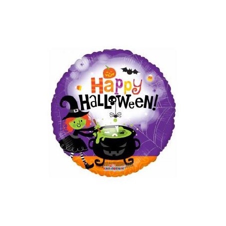 -GLOBO DE FOIL REDONDO 46CM-BRUJA