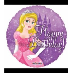 -GLOBO DE FOIL REDONDO-46CM-CUMPLEAÑOS PRINCESA