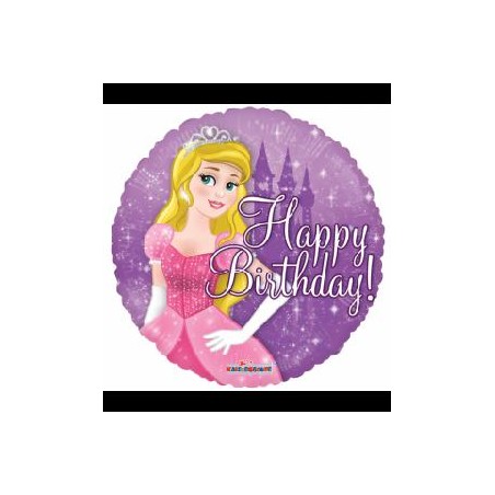 -GLOBO DE FOIL REDONDO-46CM-CUMPLEAÑOS PRINCESA