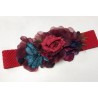CINTURON ELASTICO ROJO FLORES TONOS BUGANVILLA