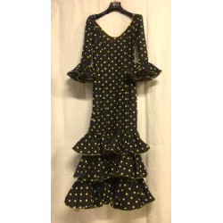 -VESTIDO ROCIO NEGRO CON LUNAR AMARILLO 38