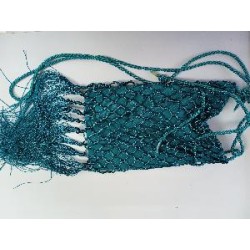 BOLSO RAYON FLAMENCO VERDE PETROLEO CON FLECOS