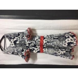 -VESTIDO FLAMENCO ANDALUCIA BLANCO AZUL LICRA 44