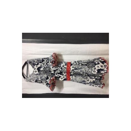 -VESTIDO FLAMENCO ANDALUCIA BLANCO AZUL LICRA 44