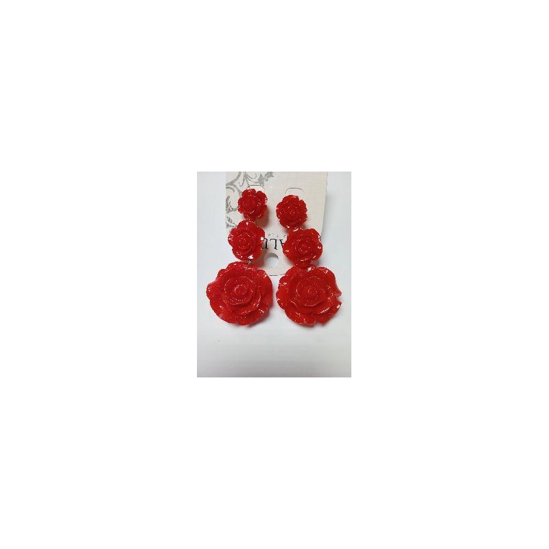 PENDIENTES RESINA FLOR NEGROS