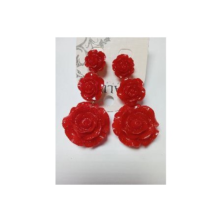 PENDIENTES RESINA FLOR NEGROS