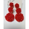 PENDIENTES RESINA FLOR NEGROS