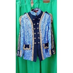 -CHAQUETA ESTAMPADO PLATEADO FONDO AZUL S