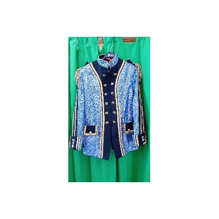 -CHAQUETA ESTAMPADO PLATEADO FONDO AZUL S
