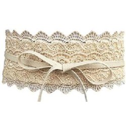 FAJIN ECOPIEL CON ENCAJE COLOR CREMA