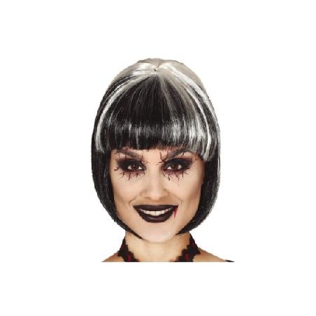 -PELUCA MEDIA MELENA CON MECHAS BLANCAS