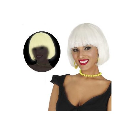 -PELUCA FLUORESCENTE BLANCA